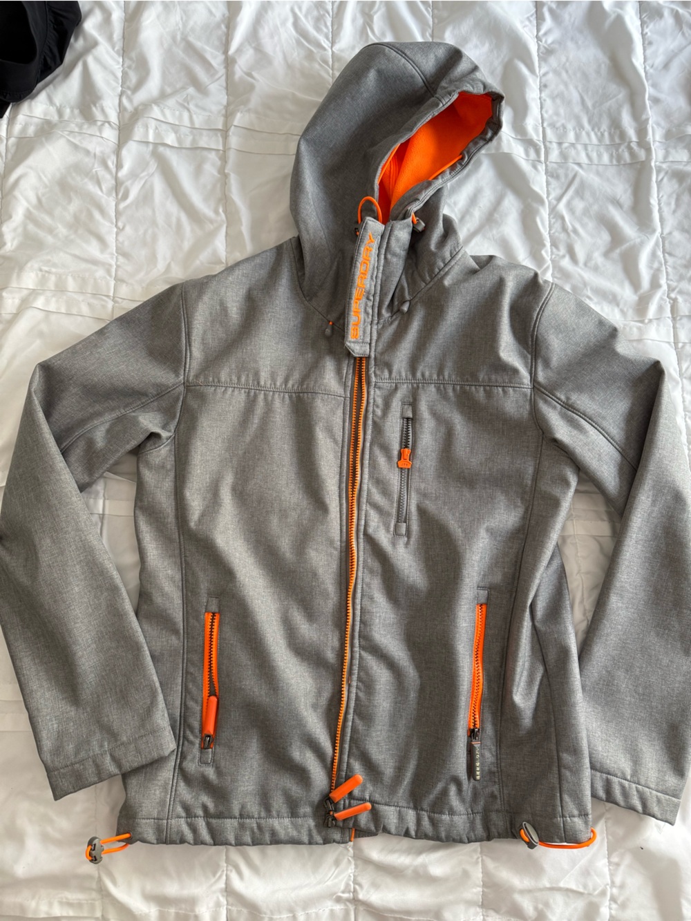 Superdry Gray Jacket with Orange Accents